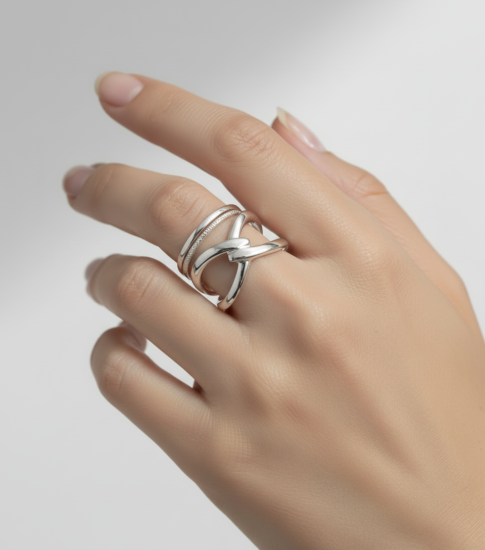 Sterling Silver 925 Statement Knot Ring - view 7