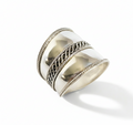 Sterling Silver Concave Bali Ring