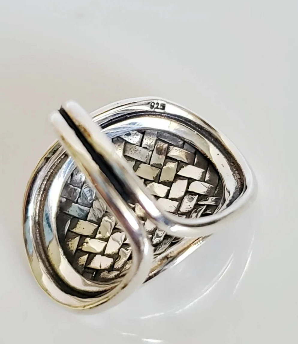 Sterling Silver 925 Shield Bold Bohemian Ring - view 2