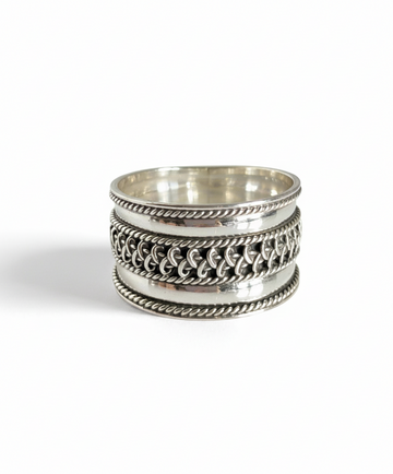 Sterling Silver Wide Bali Ring