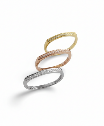 Sterling Silver Square Top Band, Gold, Silver or Rose Gold Ring