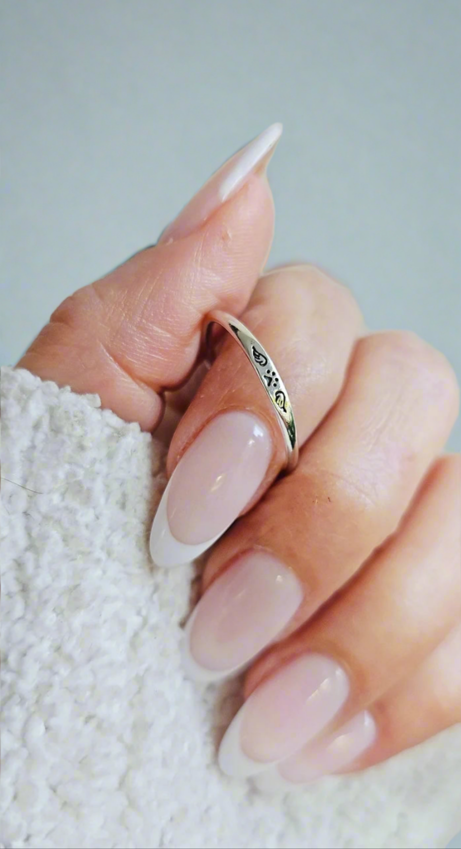 Sterling Silver Paw Angel Wings Ring - view 8