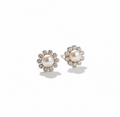 Sterling Silver 925 Fresh Water Pearl Flower Stud Earrings