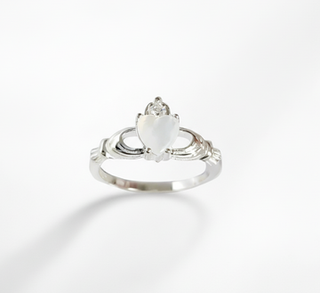 Sterling Silver Mother of Pearl Claddagh Ring
