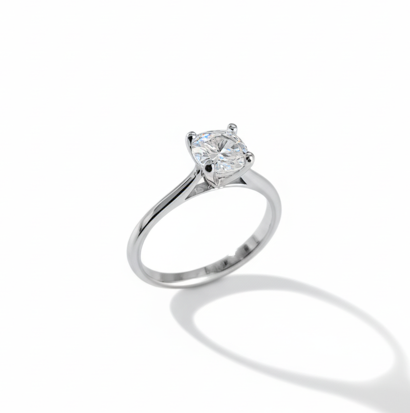 Sterling Silver 925 Round Cut Engagement Ring