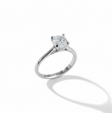 Sterling Silver 925 Round Cut Engagement Ring