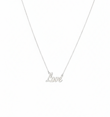 Sterling Silver Love Script Necklace Chain