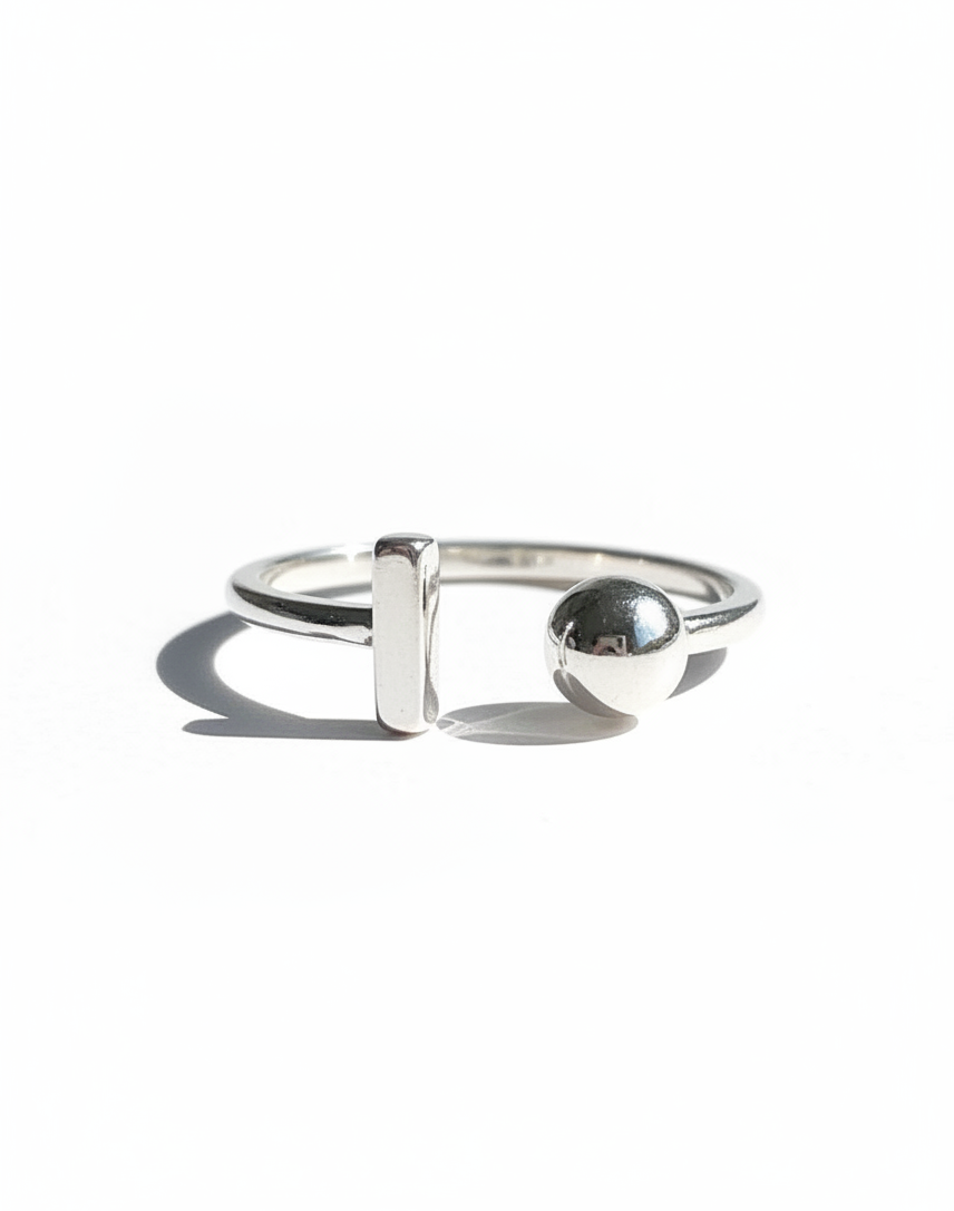 Sterling Silver Geometric Bar Ring