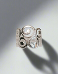 Sterling Silver 925 Swirls Spiral Bold Ring - view 10