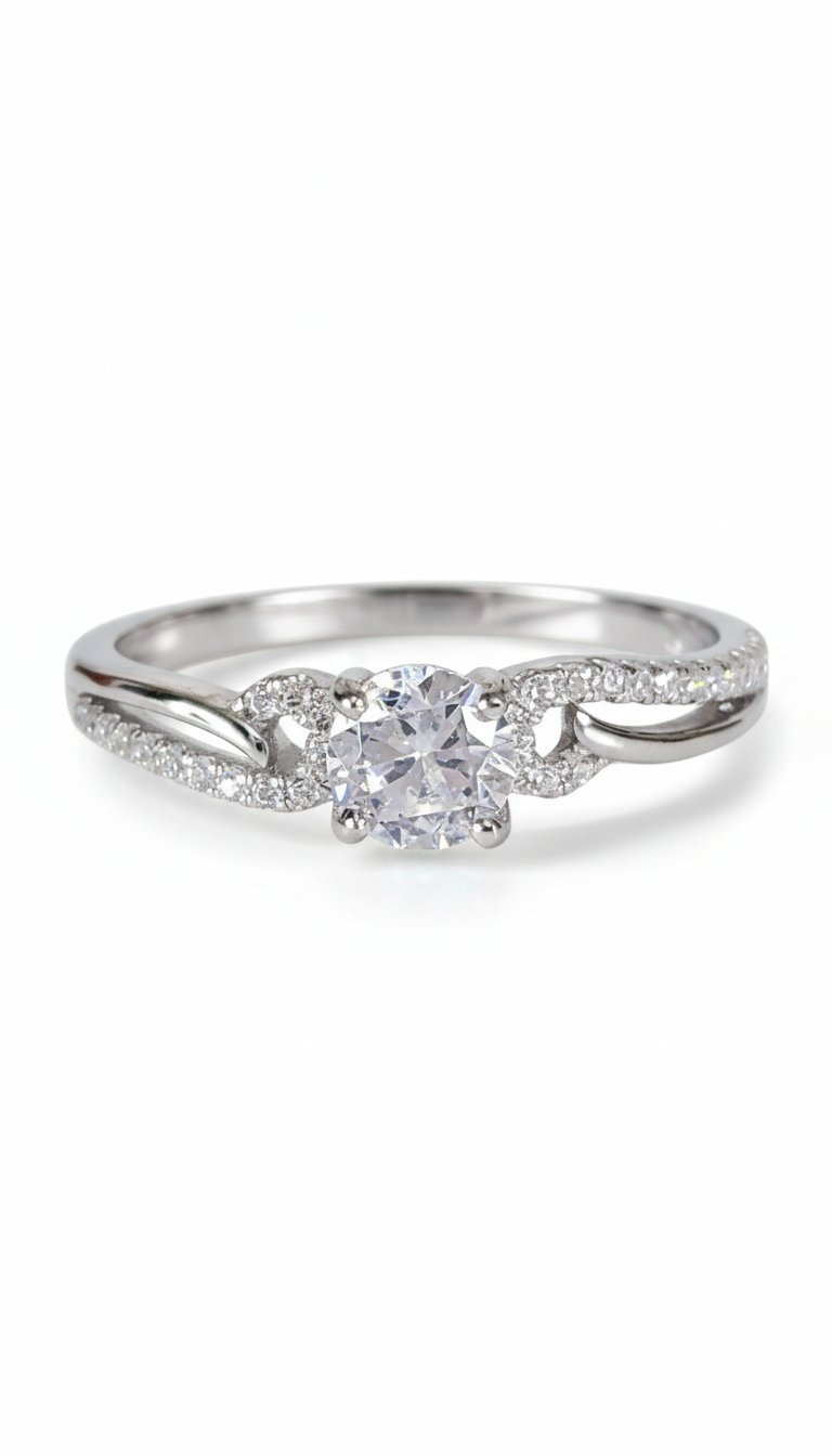 Sterling Silver Engagement Ring - view 5