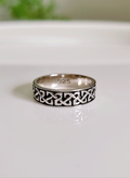 Sterling Silver 925 Celtic Oxidized Unisex Band Ring - view 8