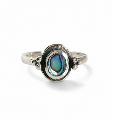 Sterling Silver Genuine Abalone Ring