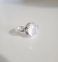Sterling Silver Mother of Pearl Halo Ring - view 9