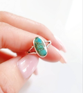 Sterling Silver Genuine Oval Turquoise Ring - view 9