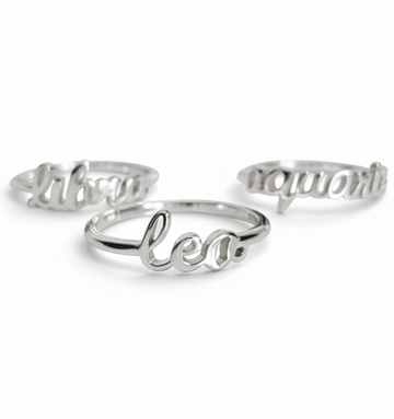 Sterling Silver Zodiac Birth Month Ring