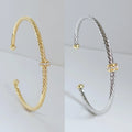 Dainty Cable Bangle Gold or Silver - view 4