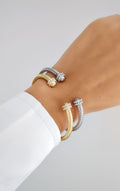 Gold, Silver Dome Crystals Bangle - view 13
