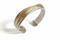 Cross Over Two Tone Large Statemeny Bangle Bracelet - view 3