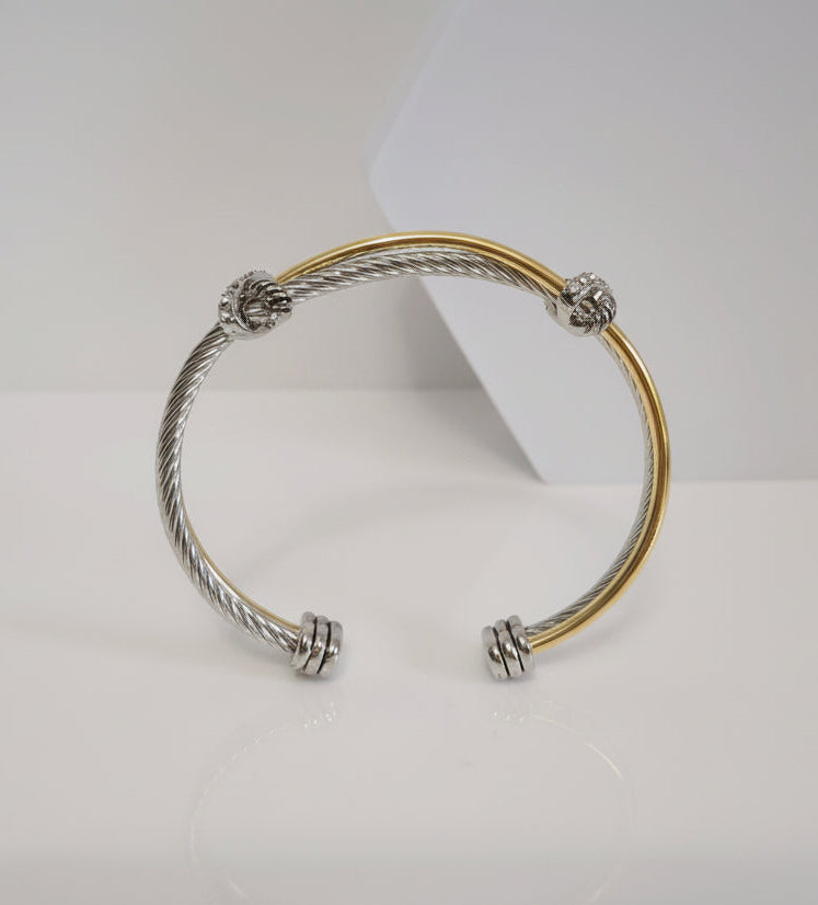 Pave Bangle Bracelet Simulated Diamonds - view 6