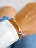 Pave Bangle Bracelet Simulated Diamonds - view 2