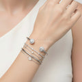 Silver Cz accents Halo Bracelet - view 2