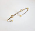 Two Tone Dainty Cable Bracelet Bangle - view 3