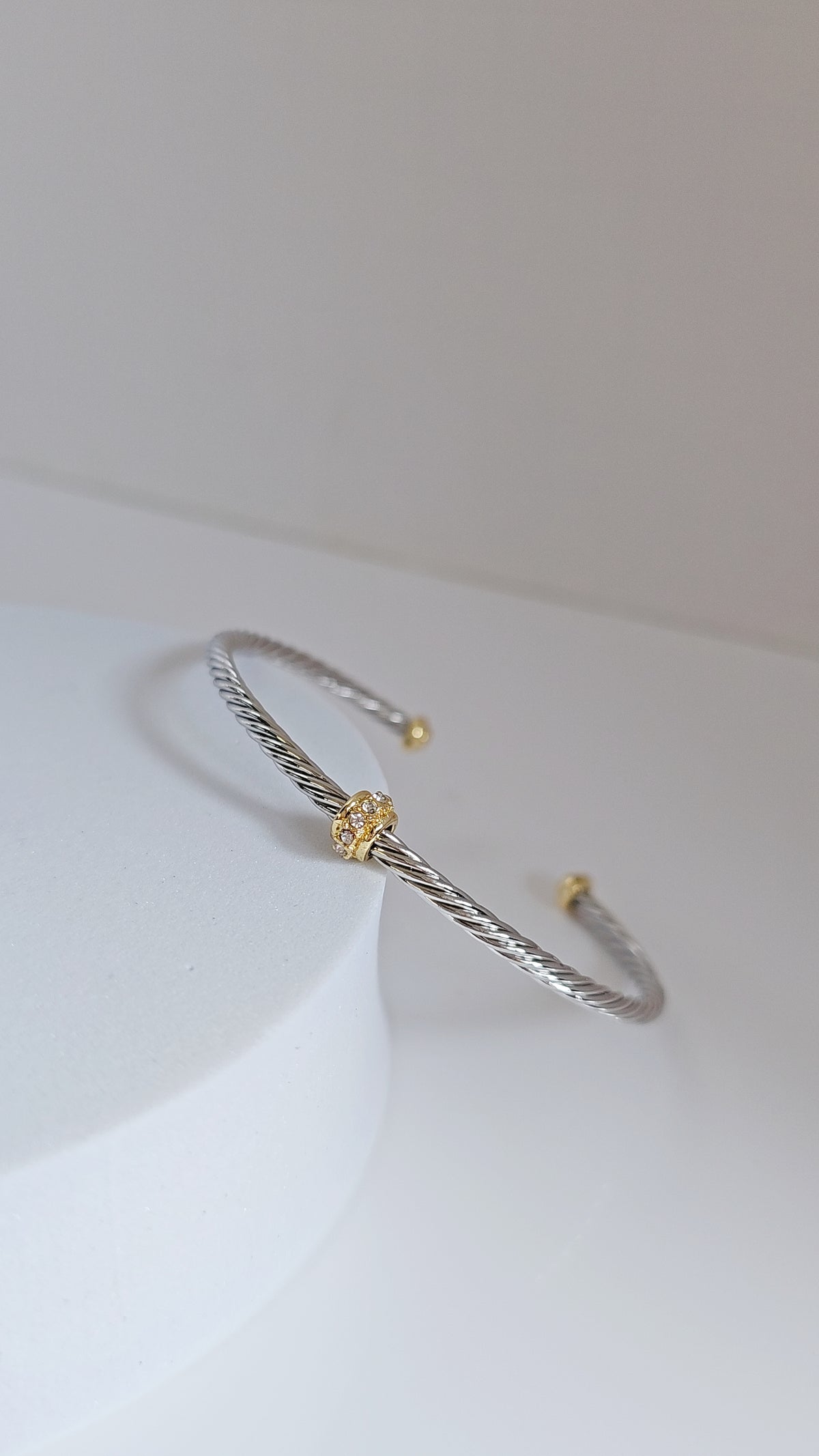Dainty Cable Bangle Gold or Silver - view 8