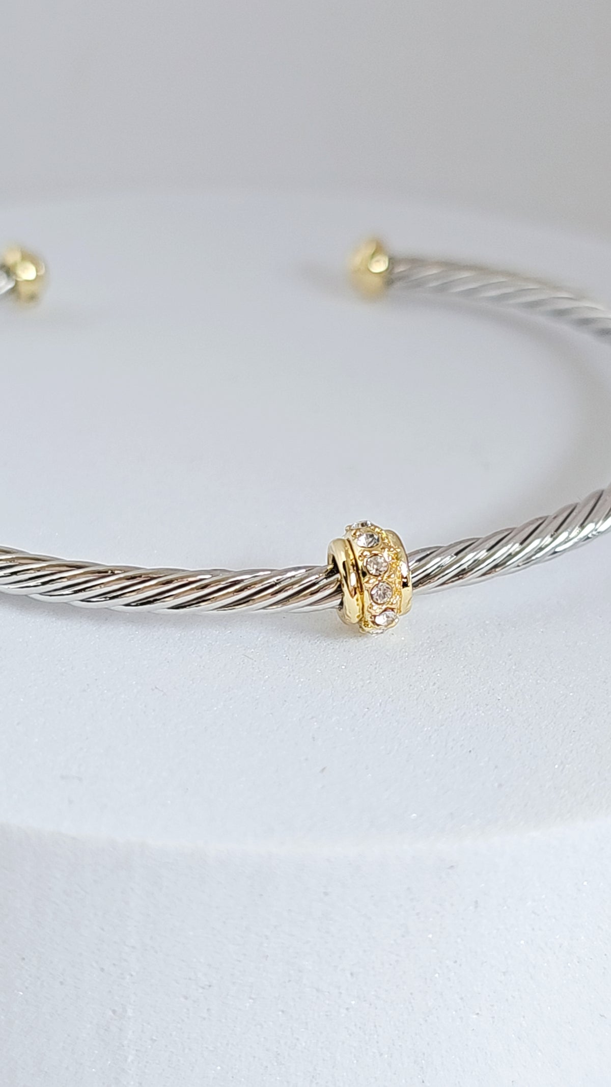 Dainty Cable Bangle Gold or Silver - view 3
