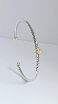 Dainty Cable Bangle Gold or Silver - view 5