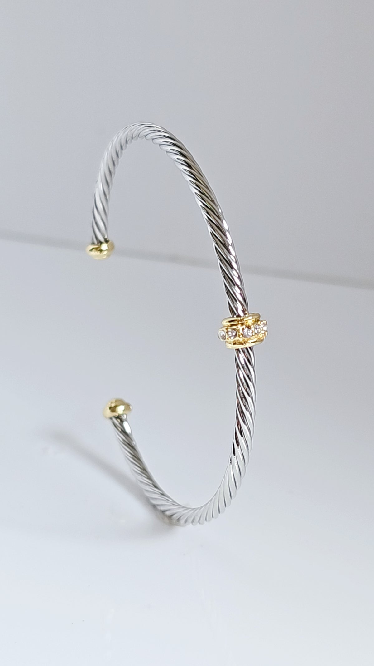 Dainty Cable Bangle Gold or Silver - view 5