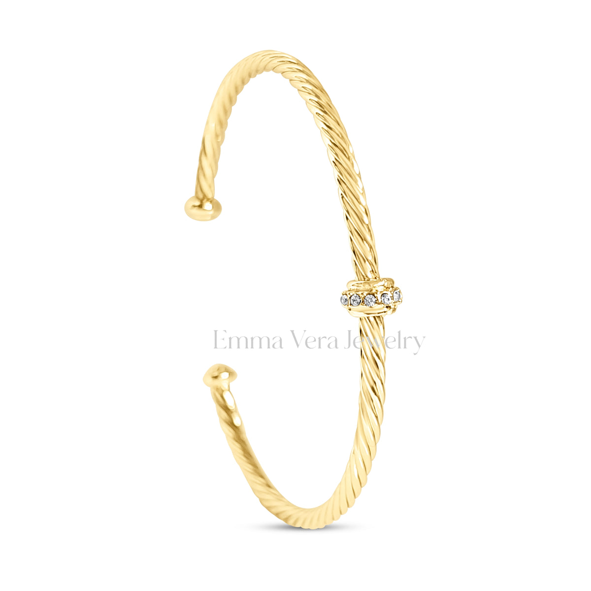 Dainty Cable Bangle Gold or Silver - view 9