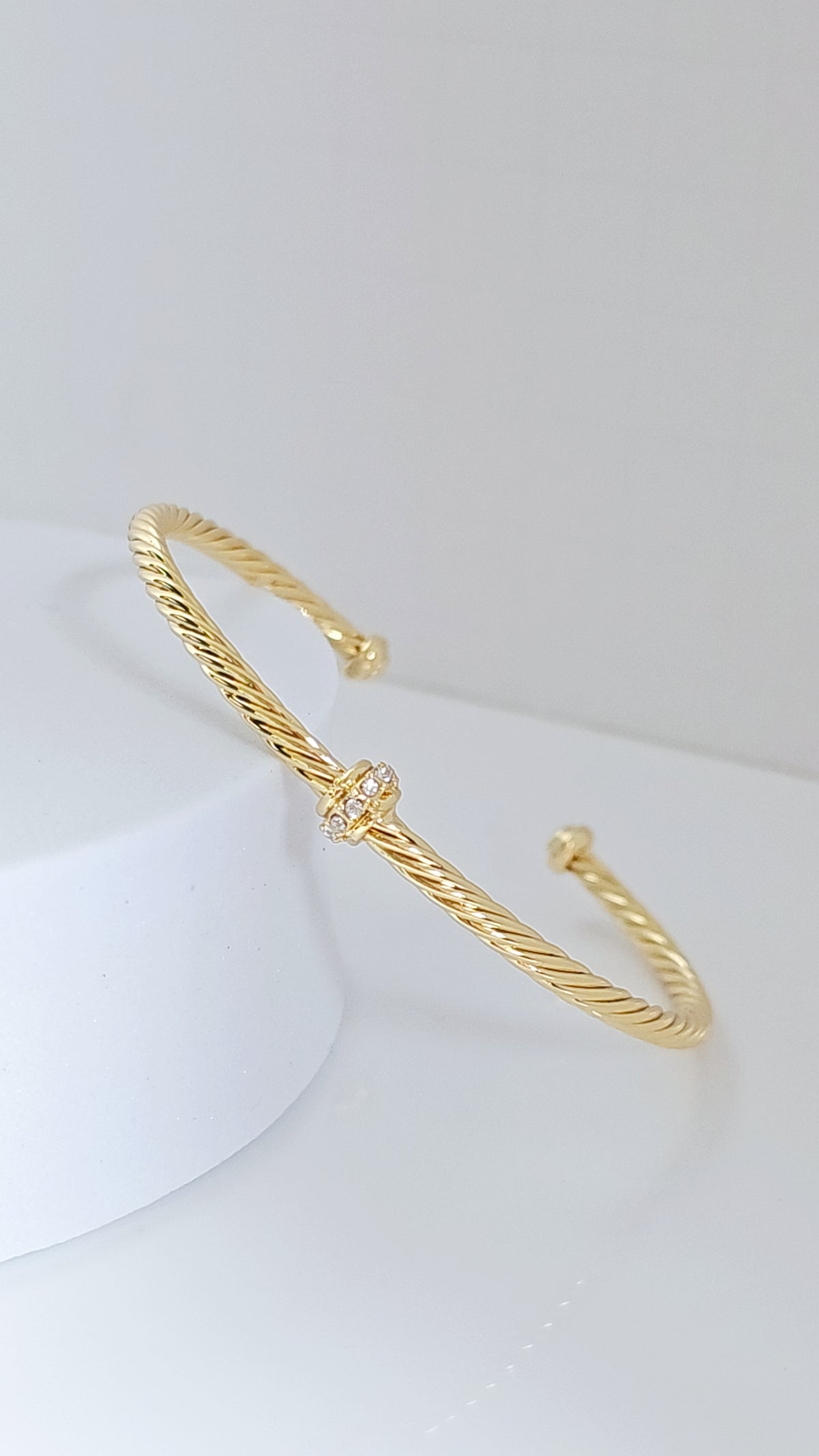Dainty Cable Bangle Gold or Silver - view 7