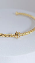 Dainty Cable Bangle Gold or Silver - view 2