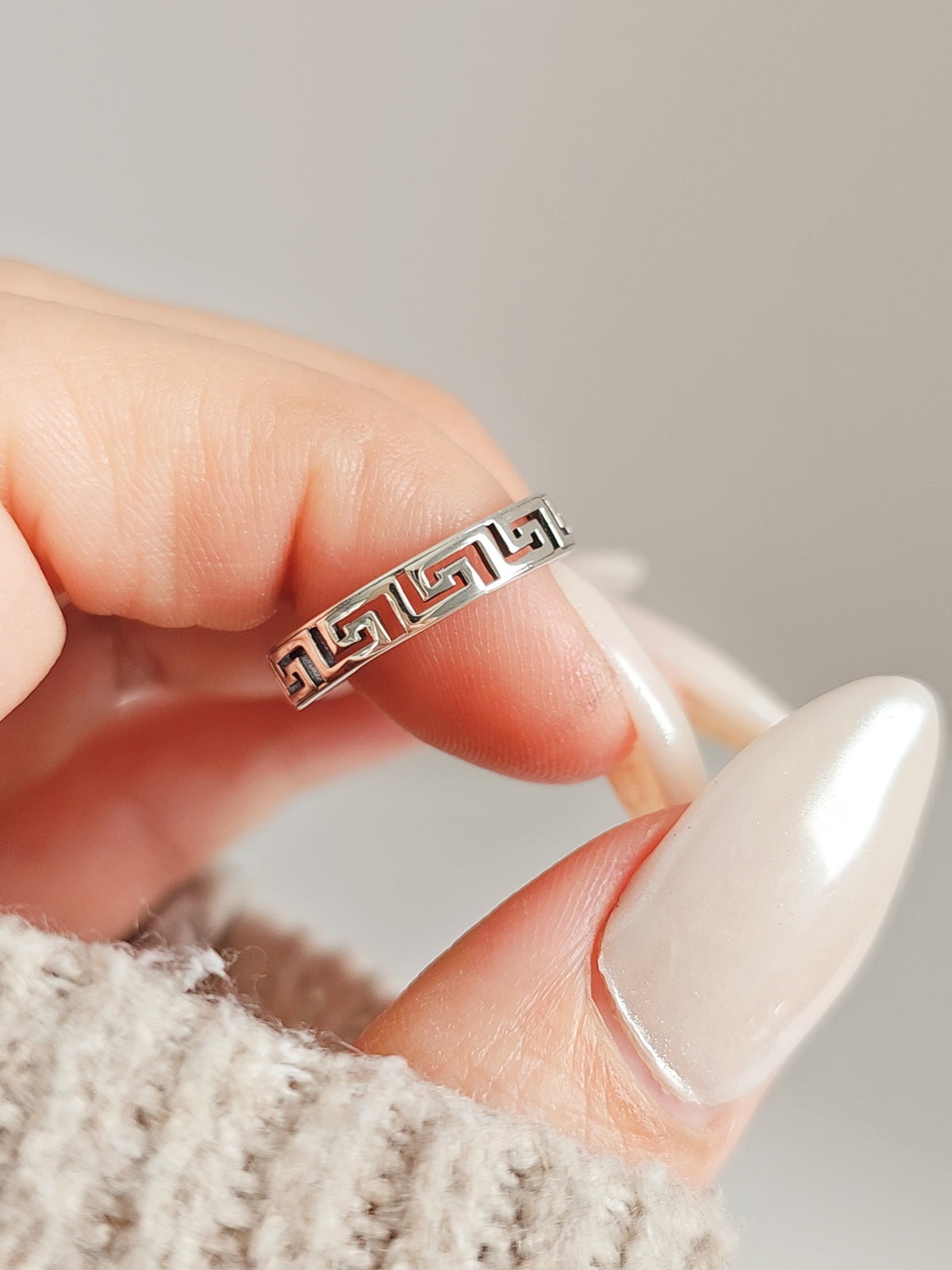 Sterling Silver 925 Aztec Band - view 2