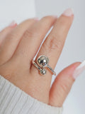 Sterling Silver Bold Sphere Geometric Ring - view 4