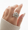Sterling Silver Electroform Dome Wide Chunky Ring - view 5