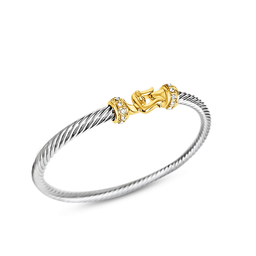 Silver Cable Bangle Bracelet