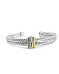 Double Open Cable Bangle Bracelet