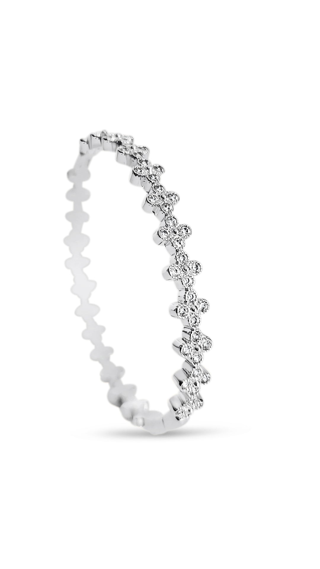 Silver Statement CZ Bangle Bracelet