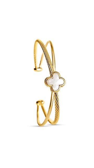 Gold Mother of Pearl Gold Bangle