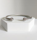 Gold, Silver Dome Crystals Bangle - view 7