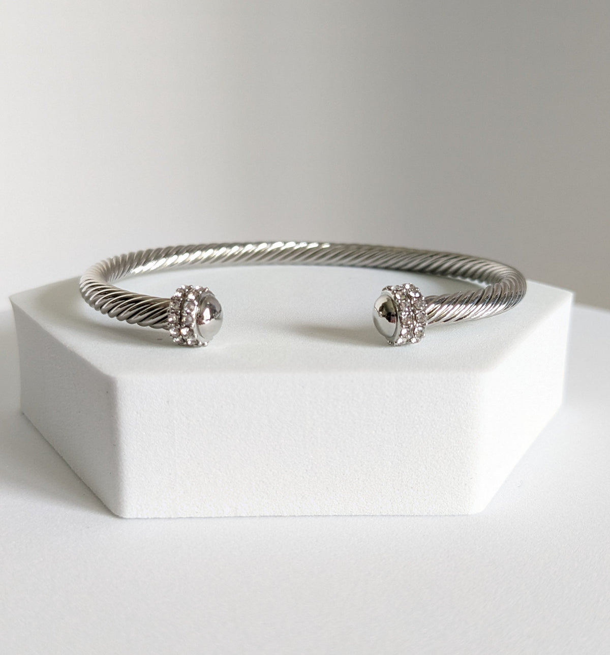 Gold, Silver Dome Crystals Bangle - view 7