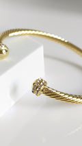 Gold, Silver Dome Crystals Bangle - view 10