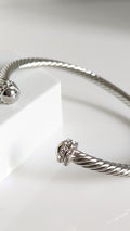 Gold, Silver Dome Crystals Bangle - view 12