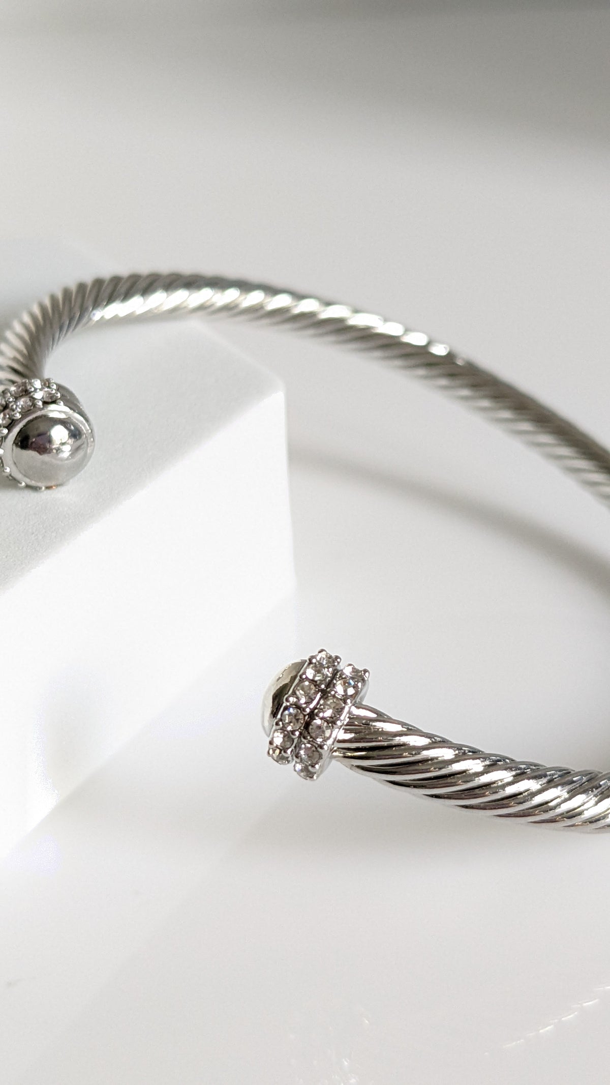 Gold, Silver Dome Crystals Bangle - view 12