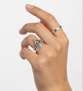 Sterling Silver Beaded Henna Mandala Ring - view 2