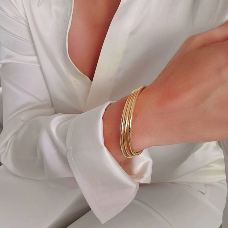 18K Gold Filled Bangle Bracelet - view 2