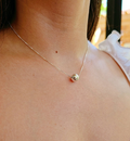 Sterling Silver 925 Solitaire Sphere Ball Chain Necklace - view 3