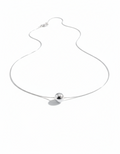 Sterling Silver 925 Solitaire Sphere Ball Chain Necklace