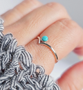 Sterling Silver Turquoise Chevron Ring - view 4